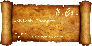 Wohlrab Csongor névjegykártya